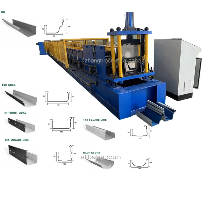 ZTRFM Provide Customized Metal K Stype Gutter Making Machine Half Round Gutter Machine