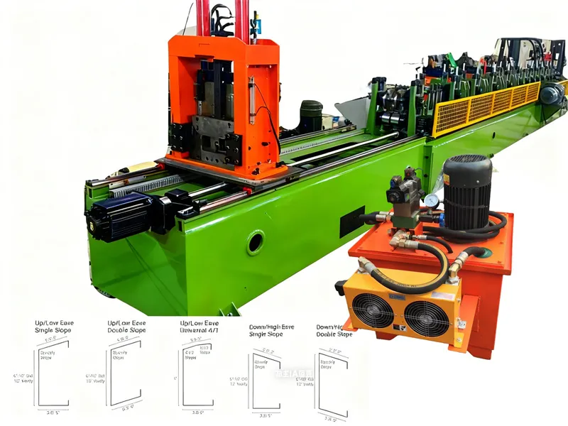 1.9-2.6mm 2025 New Zhongtuo PLC Controlled Motor-Driven Automatic Eave Strut Roll Forming Machine 8 & 10 Inch 10-15 m/min+ZTRFM Eave Strut Roll Forming Machine+7inch, 8inch, 10inch