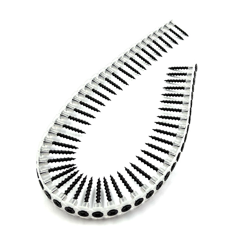 35mm Flat Cap Head Iron Drywall Screws With Spiral Shank Plastic Collated Drywall Screw Nail for Concrete