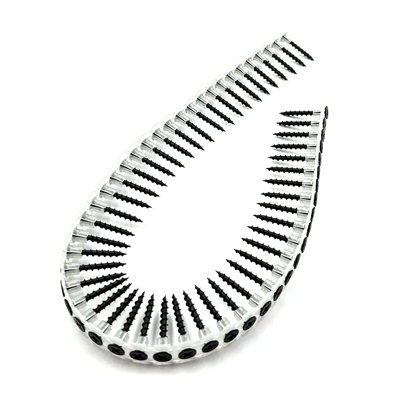 35mm Flat Cap Head Iron Drywall Screws With Spiral Shank Plastic Collated Drywall Screw Nail for Concrete