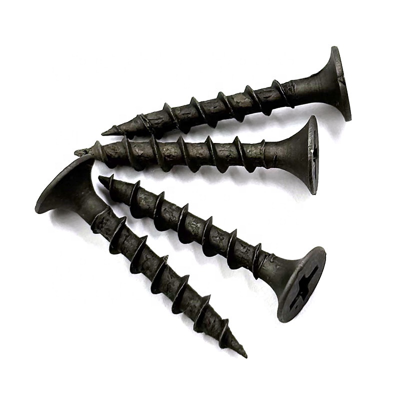 China High Quality Drywall Screws Manufacturer C1022 Gypsum Screw Wood Screw Low Price Black Phosphated 3.5 X 19