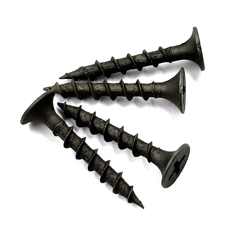 China High Quality Drywall Screws Manufacturer C1022 Gypsum Screw Wood Screw Low Price Black Phosphated 3.5 X 19