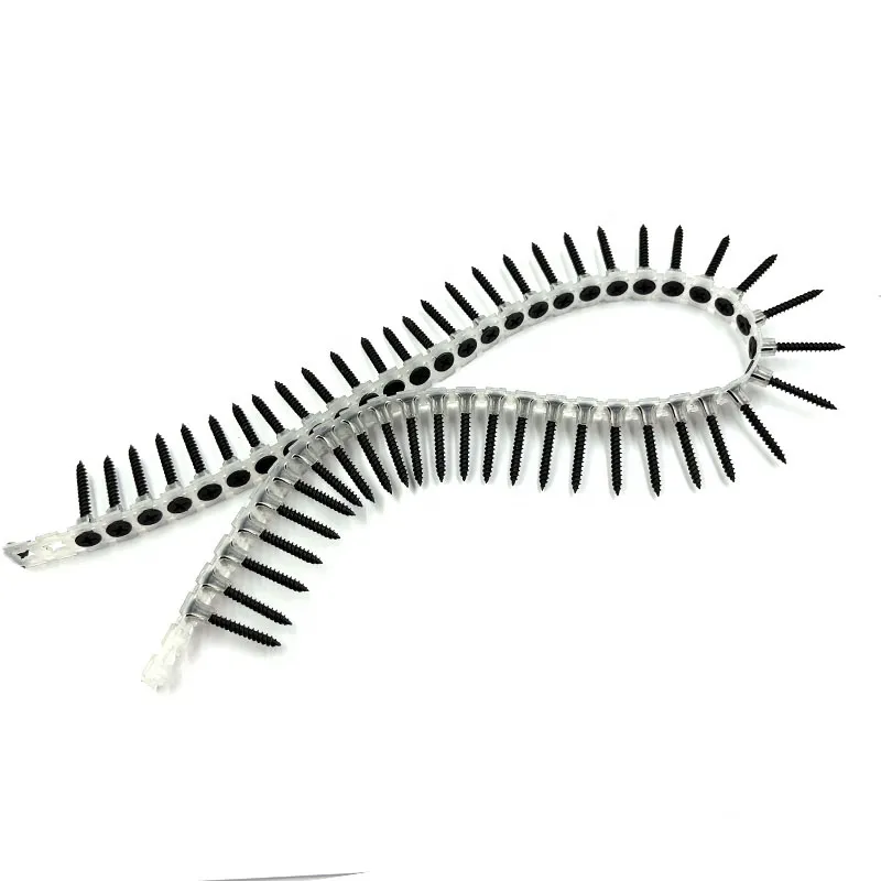 35mm Flat Cap Head Iron Drywall Screws With Spiral Shank Plastic Collated Drywall Screw Nail for Concrete Drywall Screws+M3.5+25mm