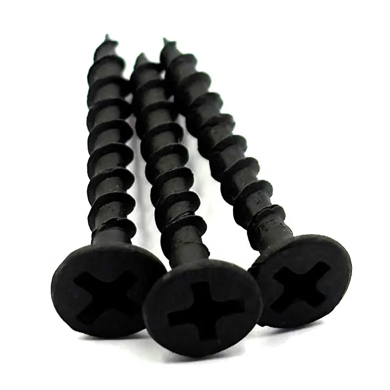 High-quality 25mm Drywall Screws Produced by Chinese Manufacturers with Bugle Heads and Black Phosphate Coating