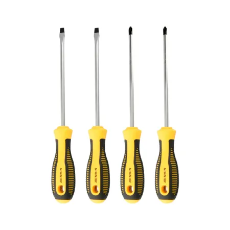 PP TPR Handle Chrome Heavy Duty Slotted Cross Screwdriver Go-Through PVC Insulated Industrial Grade OEM Customizable Screwdriver