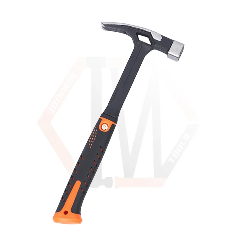 JOINWIN British Carbon Steel 24 oz Rip Claw Hammer with TPR or PVC Plastic Coating Fiberglass Handle Claw Hammers+PVC+16 oz(453.59g)