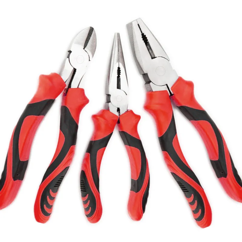 6-8 Inches CRV Steel Industrial Grade Serrated Hand Tool Diagonal Insulated Lineman Cutting Pliers OEM Metric 200 mm+1 1/2 in+Combination Pliers