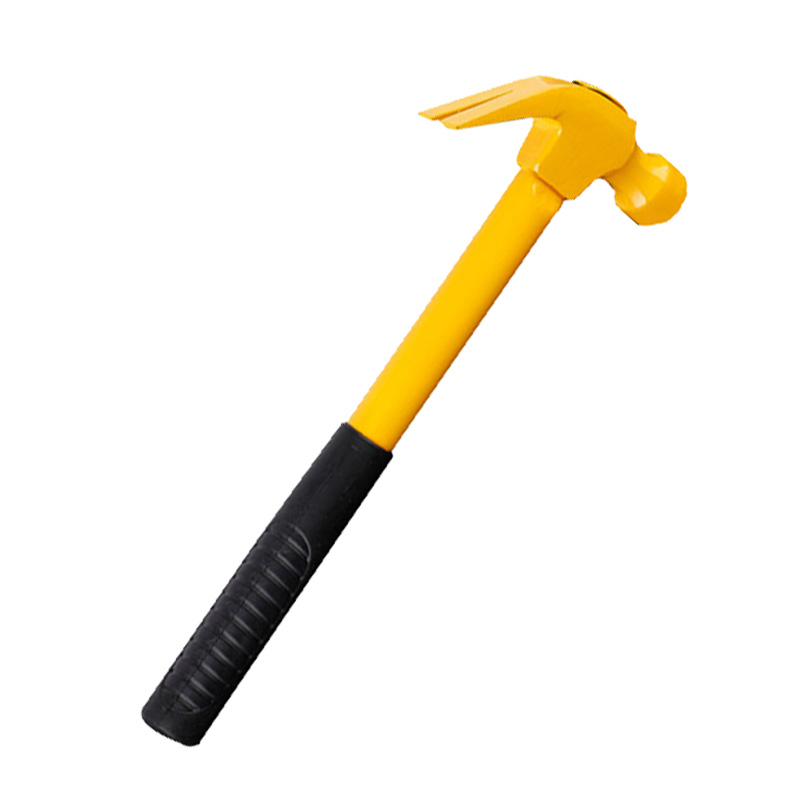 45 Carbon Steel Bicycle Safety Tool with 12oz-750g Handle Forging 23mm Nail Claw Hammer with Fiberglass Tubular for DIY Grading