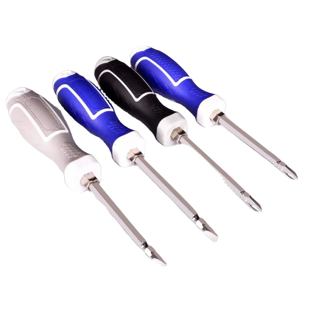 High Quality Industrial Grade Magnetic Chrome Vanadium Steel Double Design Phillips Slotted Screwdriver Set Plastic Handle OEM