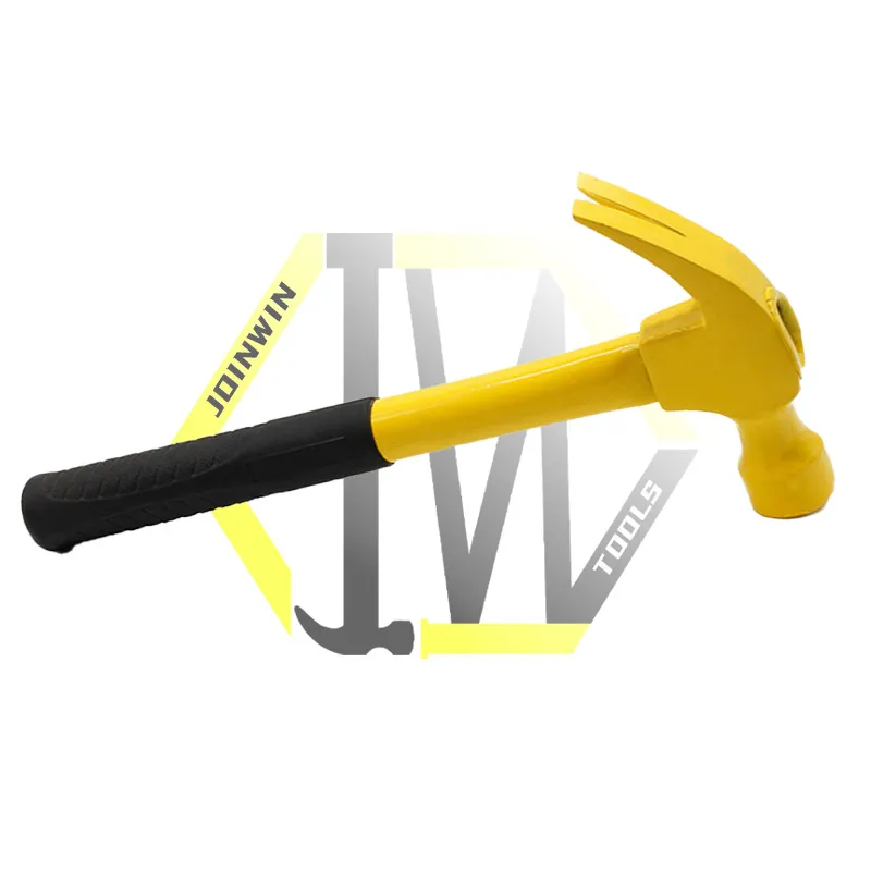 8oz 12oz 13oz 16oz 20oz 24oz Claw Hammer with Fiberglass Tubular Handle Smooth Face Construction Garden Stick Nail Tool Claw Hammers+PVC+16 oz(453.59g)