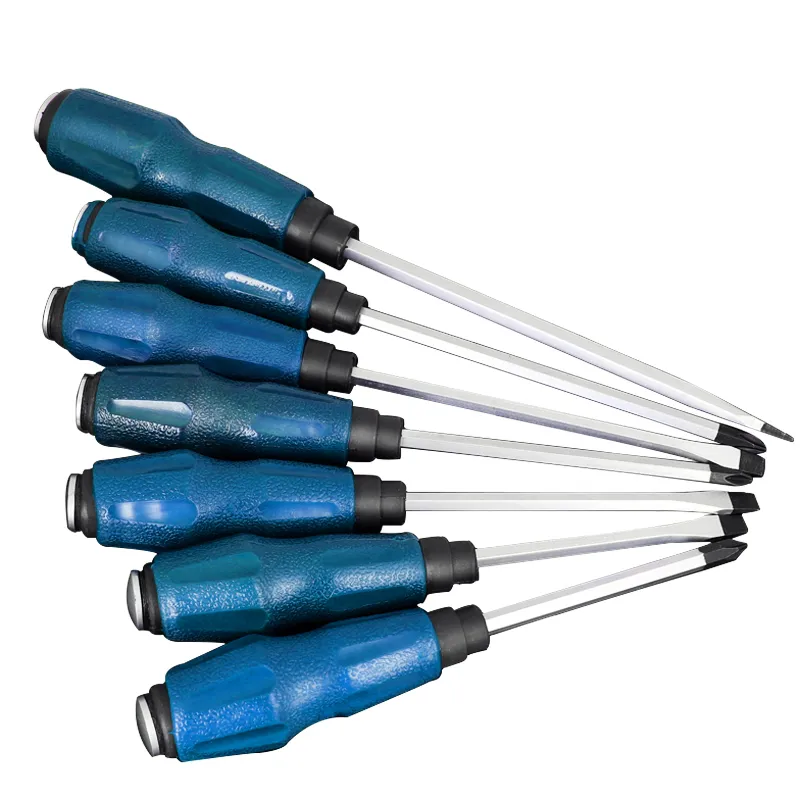 Multifunctional Phillips Flat Cross Head Mini Screwdriver Set Professional Industrial Grade Chrome TPR Plastic Handle OEM