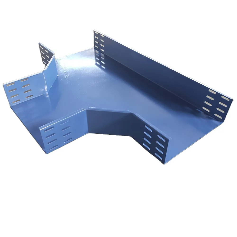 Equal TEE Planar Perforated Cable Tray HDG with Cover & Fittings Joining Piece with Cover Clamp J-Hook Type Jiangsu, China+BC+BESCA+2.44mm/3m/6m+50-900mm