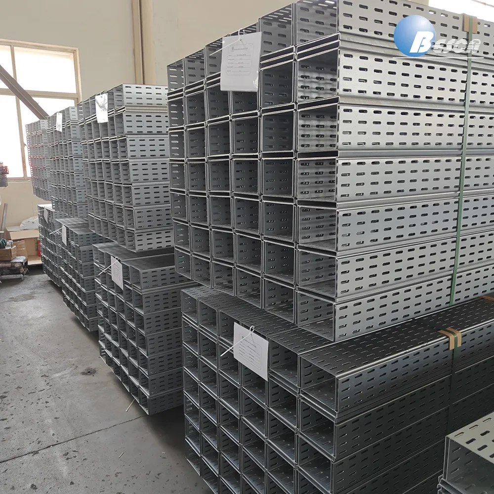 Unistrut Steel Perforated Cable Tray Galvanized Cable Tray With Cover Shanghai, China+BC+Besca+Unistrut Steel Perforated Cable Tray Galvanized Cable Tray With Cover+CE,ULSGS,NEMA,ISO