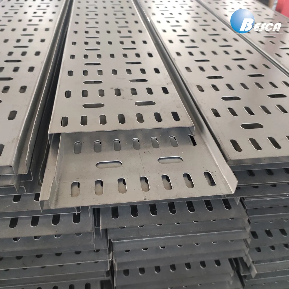 China Factory Electrical Perforated Stainless Steel Sample Customized Hot Galvanized Cable Trays Accessories Jiangsu, China+BC+BESCA+Hot-Dip Galvanized, Passivated, Pre-Galvanized, Coated With Anti-Corrosion Paint+2.44mm/3m/6m