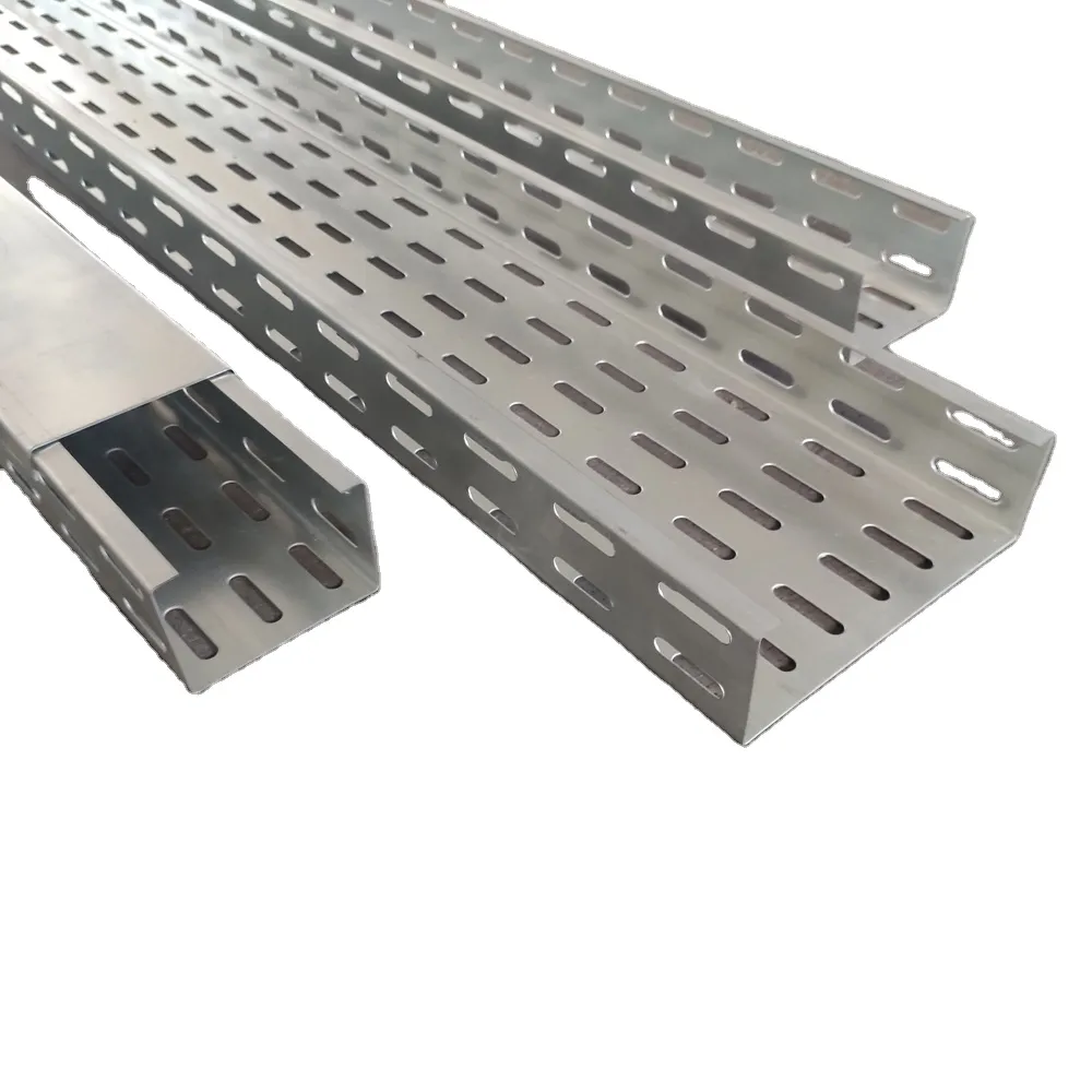 Hot Dip Galvanized After Fabrication EN ISO 1461 Perforated Cable Tray 12 Inch Width for Industrial Power Distribution Projects 2.44mm/3m/6m+50-900mm