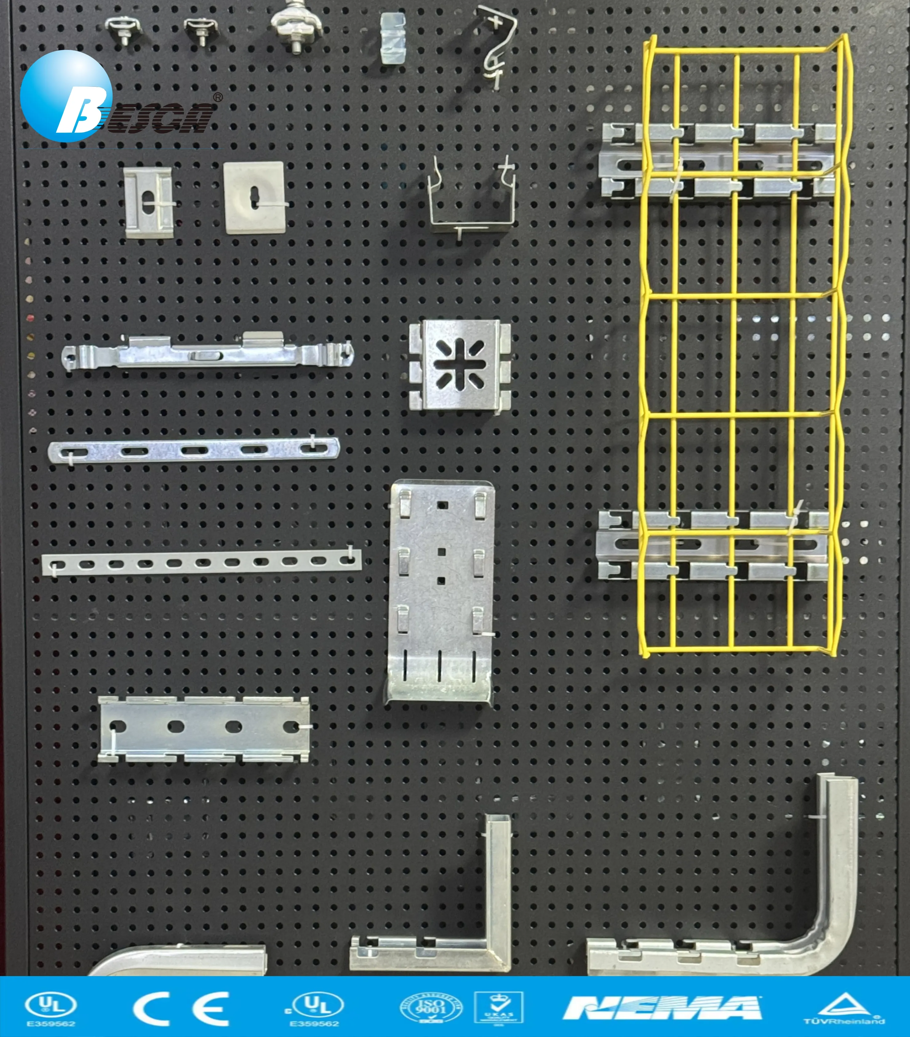 High-quality Galvanized Steel Cable Tray Fittings Seismic Bracing Secure Long-Lasting Support for Electrical & Mechanical System Jiangsu, China+BSC-BS+Besca+Coated With Anti-Corrosion Paint, Hot-Dip Galvanized, Passivated, Pre-Galvanized+Fitting and clamp