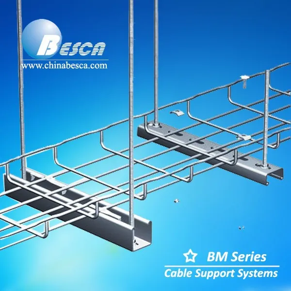 SUS 304 Galvanised Electro Zincado Hot Dip Galvanized Wire Mesh Cable Tray With Waves (UL,cUL,CE,NEMA,IEC) Jiangsu, China+BM+BESCA+1-6m+50-1000 mm