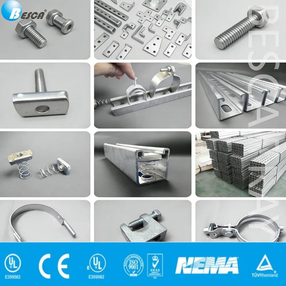 High-Quality Galvanized Steel Cable Tray Fittings Seismic Bracing Accessories Corrosion-Resistant for Electrical Wiring Support Jiangsu, China+BSC-BS+Besca+Coated With Anti-Corrosion Paint, Hot-Dip Galvanized, Passivated, Pre-Galvanized+Fitting and clamp
