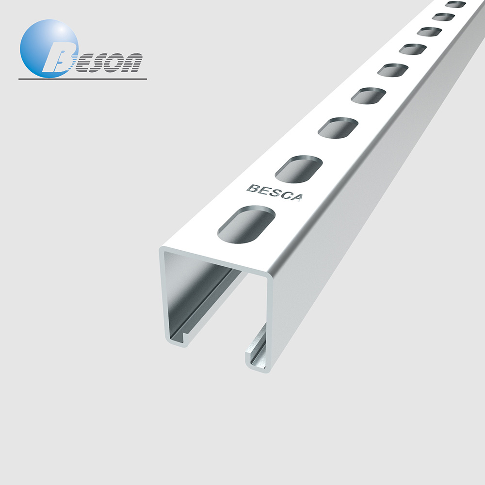 Galvanized Steel Rail Strut Channel in 41x41x2mm with End Cap