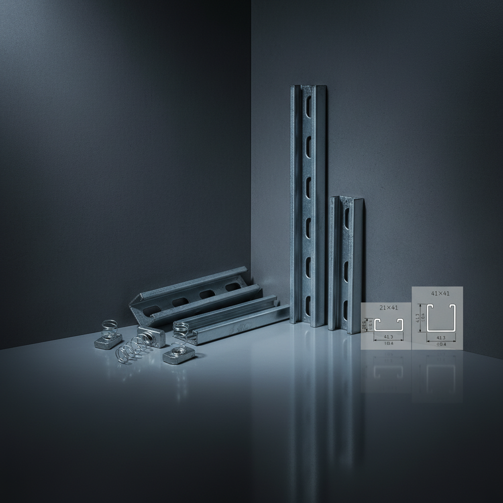 Unistrut Steel Support C Channel With Cable Tray Accessories Malleable Iron Cleat and HDG Nut Bolt for Wiring