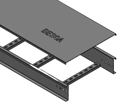 Waterproof Aluminum Ventilated Cable Tray Solid Bottom With Unequal Tee Fittings for Electric Cable Jiangsu, China+BL+BESCA+Anodized+HDG,pre-galvanized,powder coated,SS304,SS316,Aluminum