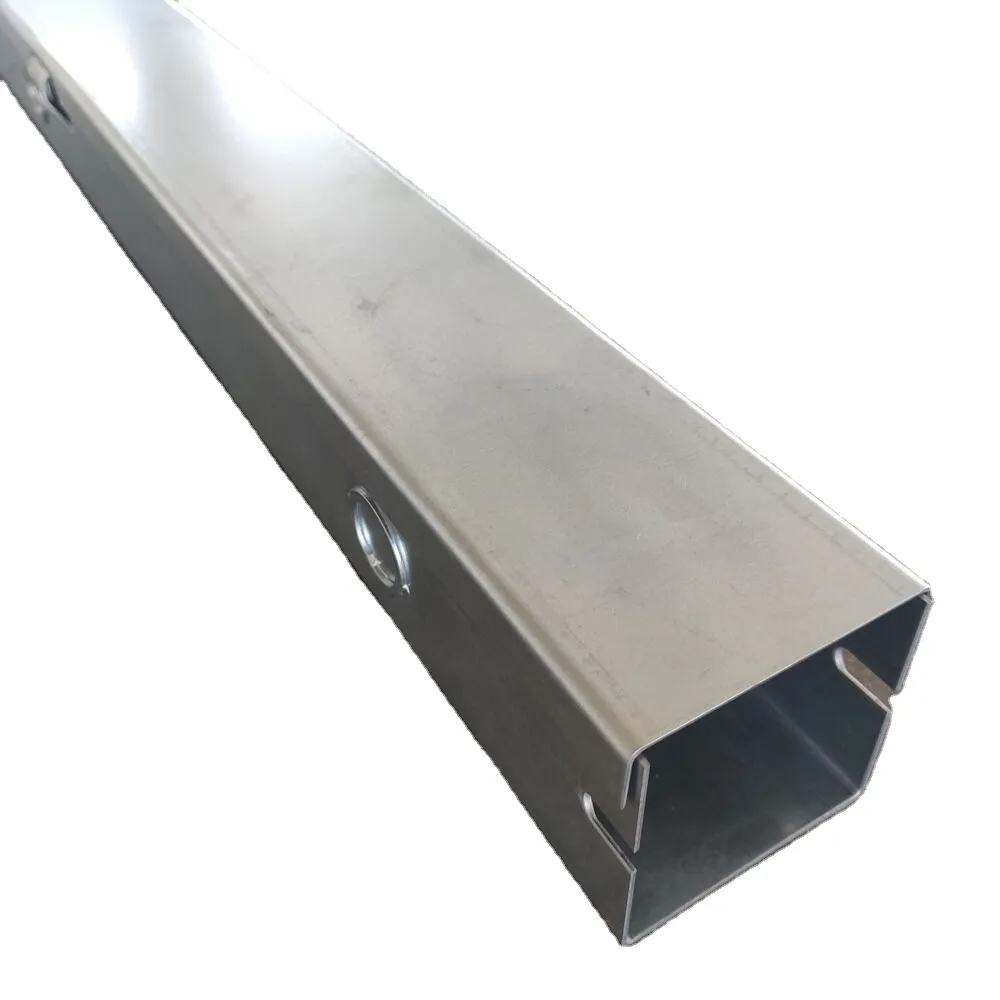 Anti-Rust Slotted Cable Tray with Cover Factory Cable Trunking Trough Hinged Wireway for Certified Anti-Dust BESCA Jiangsu, China+BS+BESCA+Silver+UL,CE,IEC,NEMA