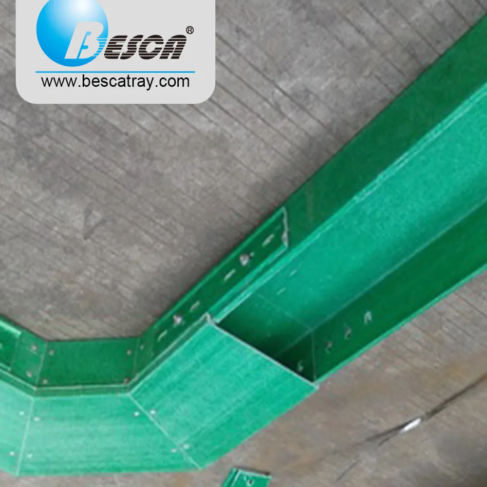 FRP Cable Ladder Tray Heavy Duty Corrosion Resistant for Power Plant Electric Cable Trunking Jiangsu, China+BC+BESCA+green,grey+ULcUL
