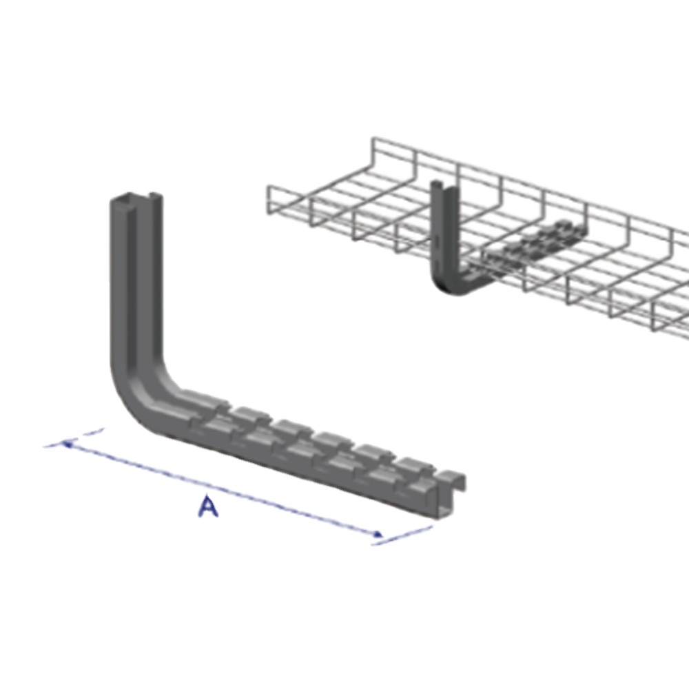 Cable Tray Wire Mesh Type L and U Bracket Without Cover Made in 5mm with Rods Stainless Steel 304 Complete with Couplers Bolts