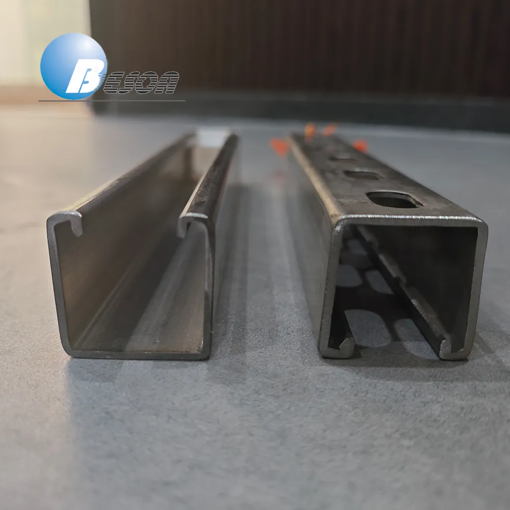 Wholesale HDG Galvanized Slotted Strut Channel C Channel Purlin with CE Certification Jiangsu, China+BS+BESCA+1-6 m+10-1000 mm