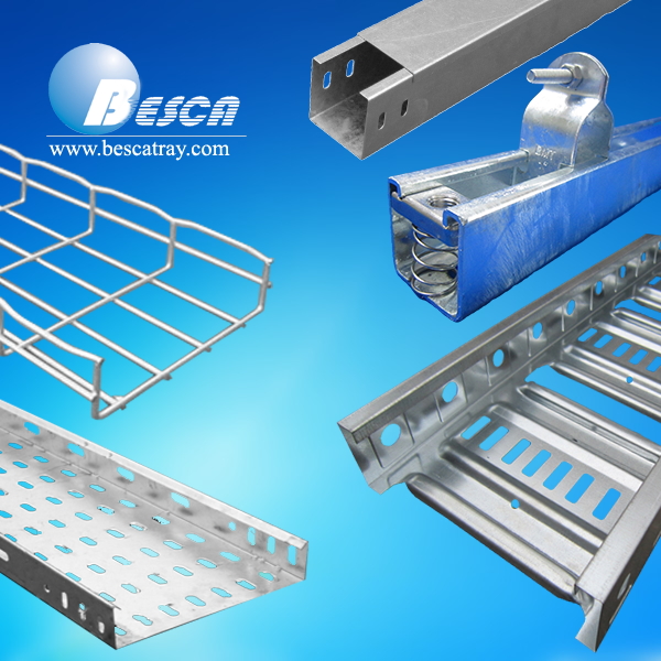 Steel Wire Mesh Cable Tray Perforated Solid Pre Galvanized Ladder Type Cable Tray