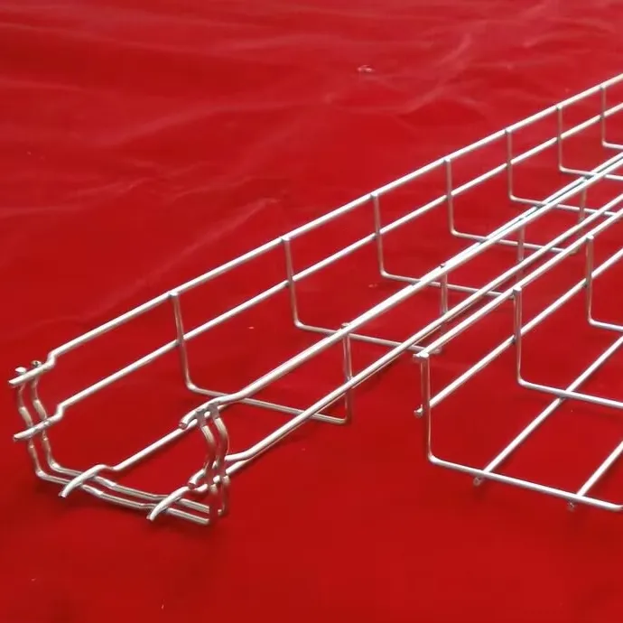 Zinc Plated Overhead Wire Mesh Cable Tray Economical Indoor Use for Flexible Opening Ceiling and Easy Cable Access and Changes 3 m+50-1000 mm