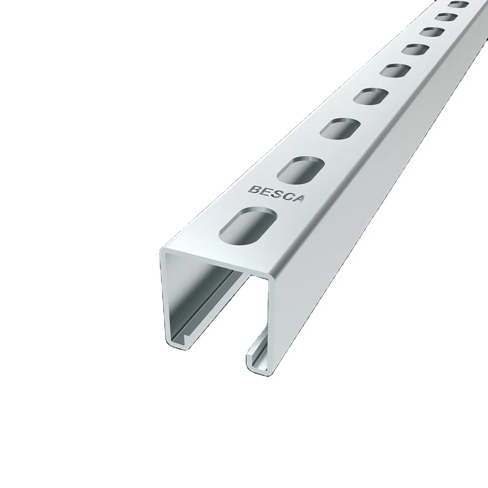 BESCA Hot Dip Galvanized Steel Aluminum Structural C Shape Profile Slotted Unistrut Channel with Fittings 41*41