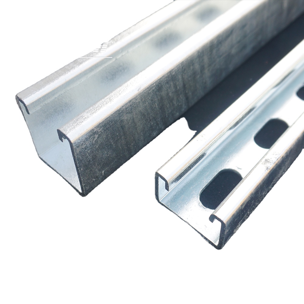 Dimension 41x41x2.0 X 6m Hot Dip Galvanised Slotted Rail MOQ