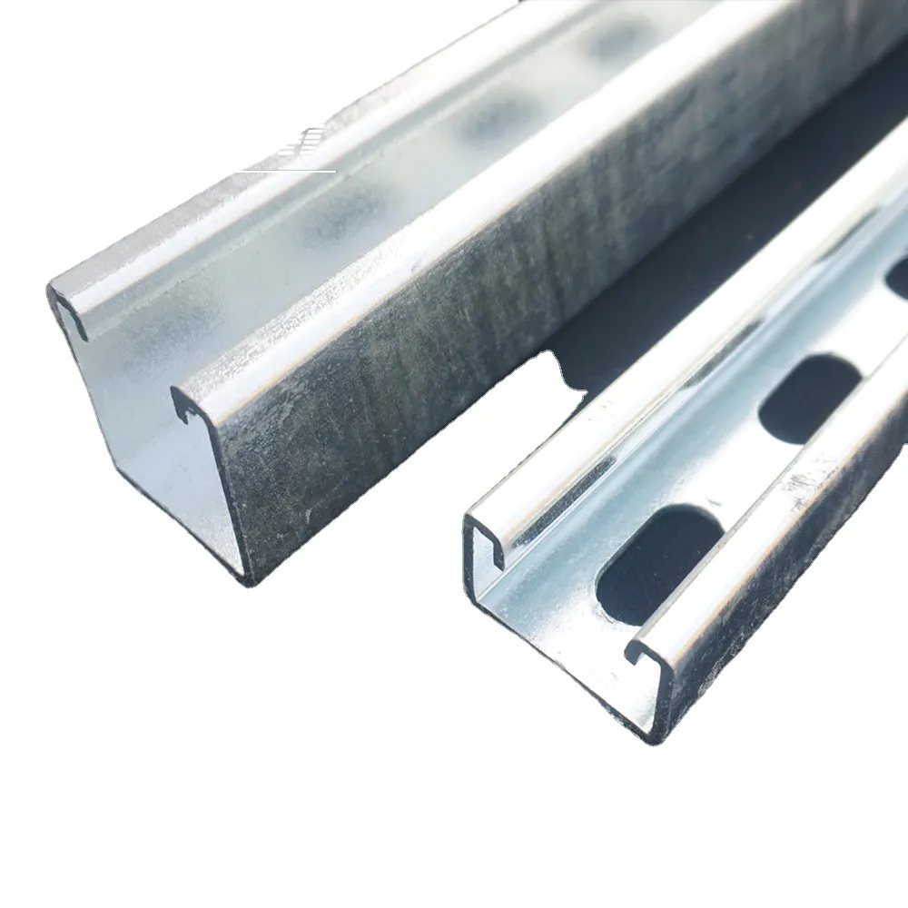 Dimension 41x41x2.0 X 6m Hot Dip Galvanised Slotted Rail MOQ 41*41