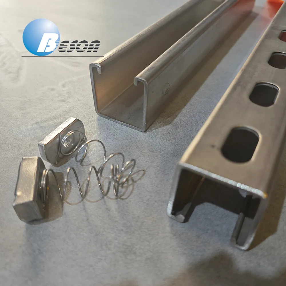 316 Stainless Steel B22 Solid Cooper B-Line Unistrut Perforated Type Strut C Shaped Channel Steel China Manufacturer Channel Jiangsu+Non-Alloy+15-21 days+BS+BESCA