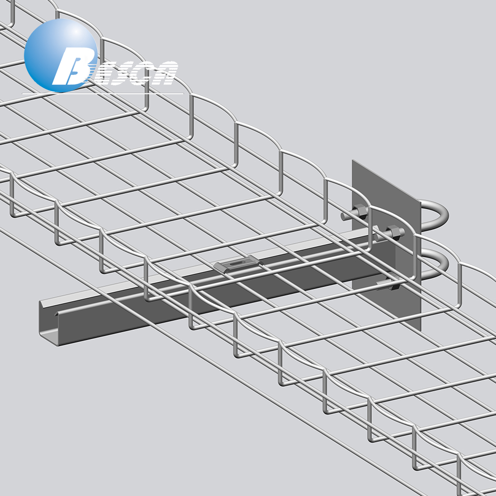 Steel Wire Mesh / Basket Cable Tray with 4mm/5mm/6mm Diameter Hot Dipped Galvanized Surface /CE/IEC Certified