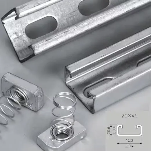 Robust Slotted Steel Strut Channel for Solar Panel Mounting & Infrastructure in 41*21mm 1-6 m+10-1000 mm