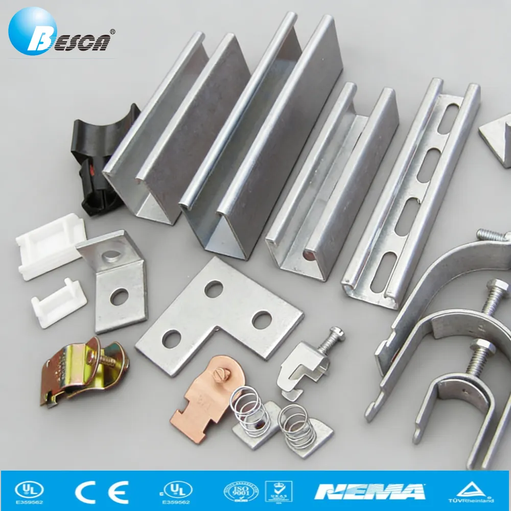 Galvanized Steel Cable Tray Accessories Heavy-Duty Pipe Clamps Brackets and Connectors for Industrial Electrical Jiangsu, China+BSC-BS+Besca+Coated With Anti-Corrosion Paint, Hot-Dip Galvanized, Passivated, Pre-Galvanized+Fitting and clamp