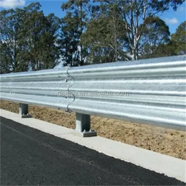 Galvanized W Beam Three Beam Guardrail Traffic Barrier Silver