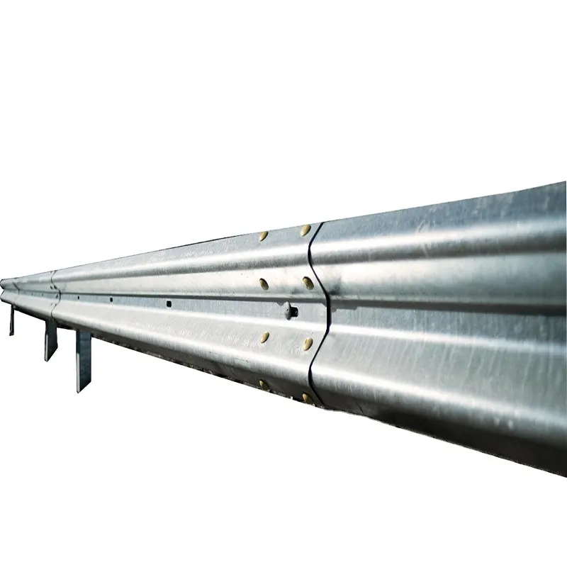 BS En-1317 Certified W-Beam Road Safety Guardrail for Highway Roadside Safety with CE Certificate Highway Guardrails Silver