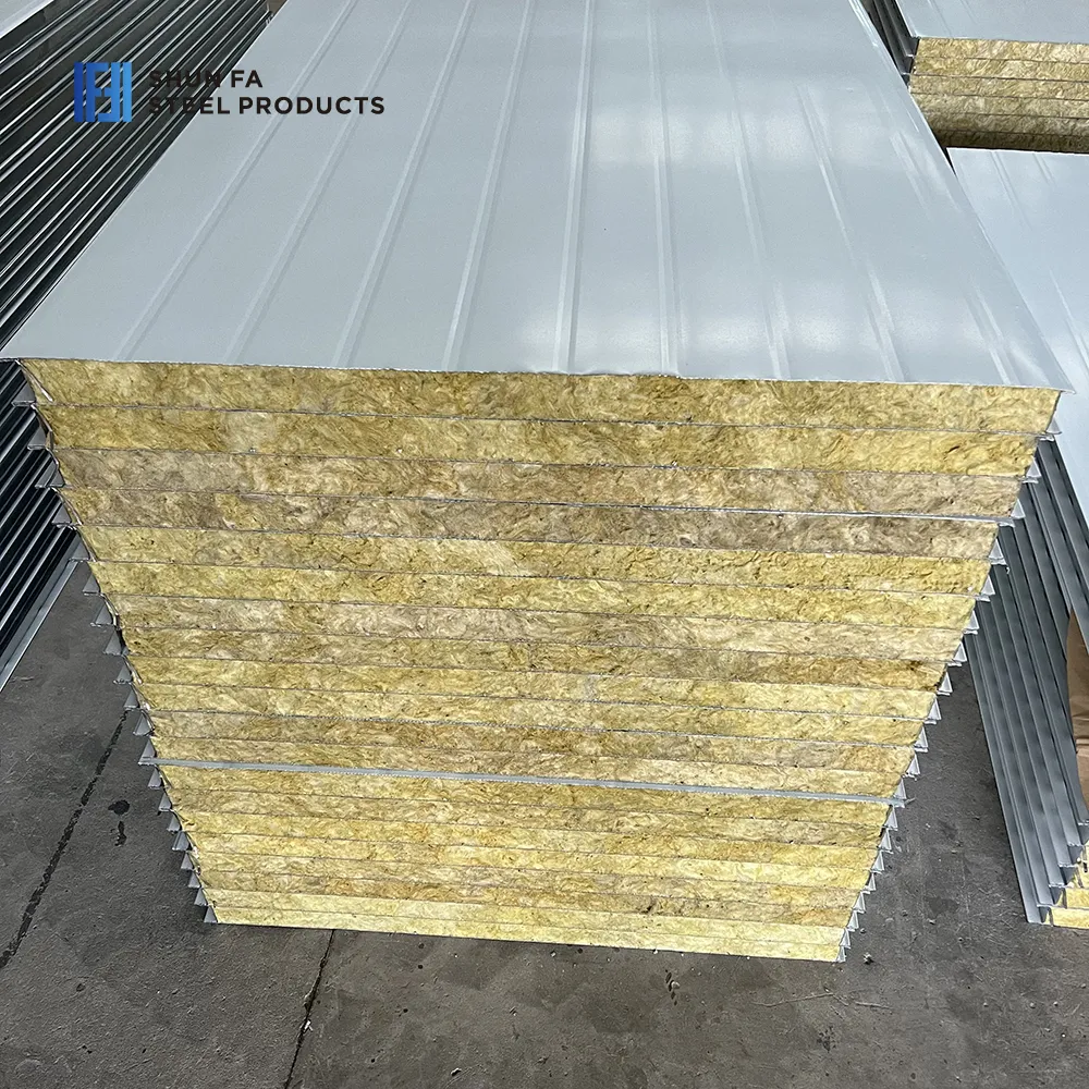 Custom Rock Wool Sandwich Panels Walls Insulation SIP Acoustical House Siding Foam for Cool Room Metal Carved Panels