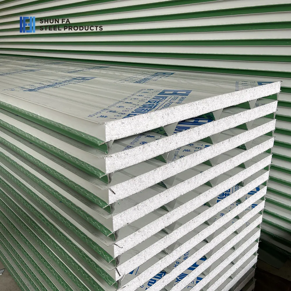 Custom Insulated Roof PU Polyurethane Sandwich Panel Custom Soundproof Fireproof Outdoor Siding Sheet Boards Cold Room