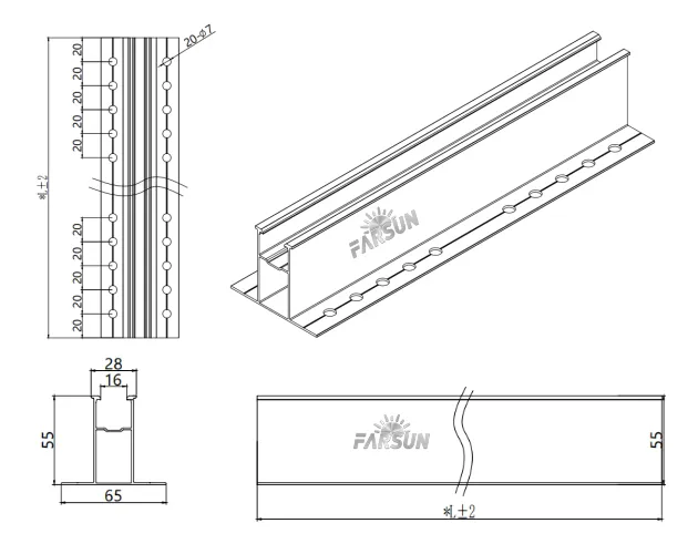 FarSun Roof Mounting Bracket Solar PV Mount Systems Short Mini Rail Roof Mounting+0-45°+AL6005-T5&SUS410