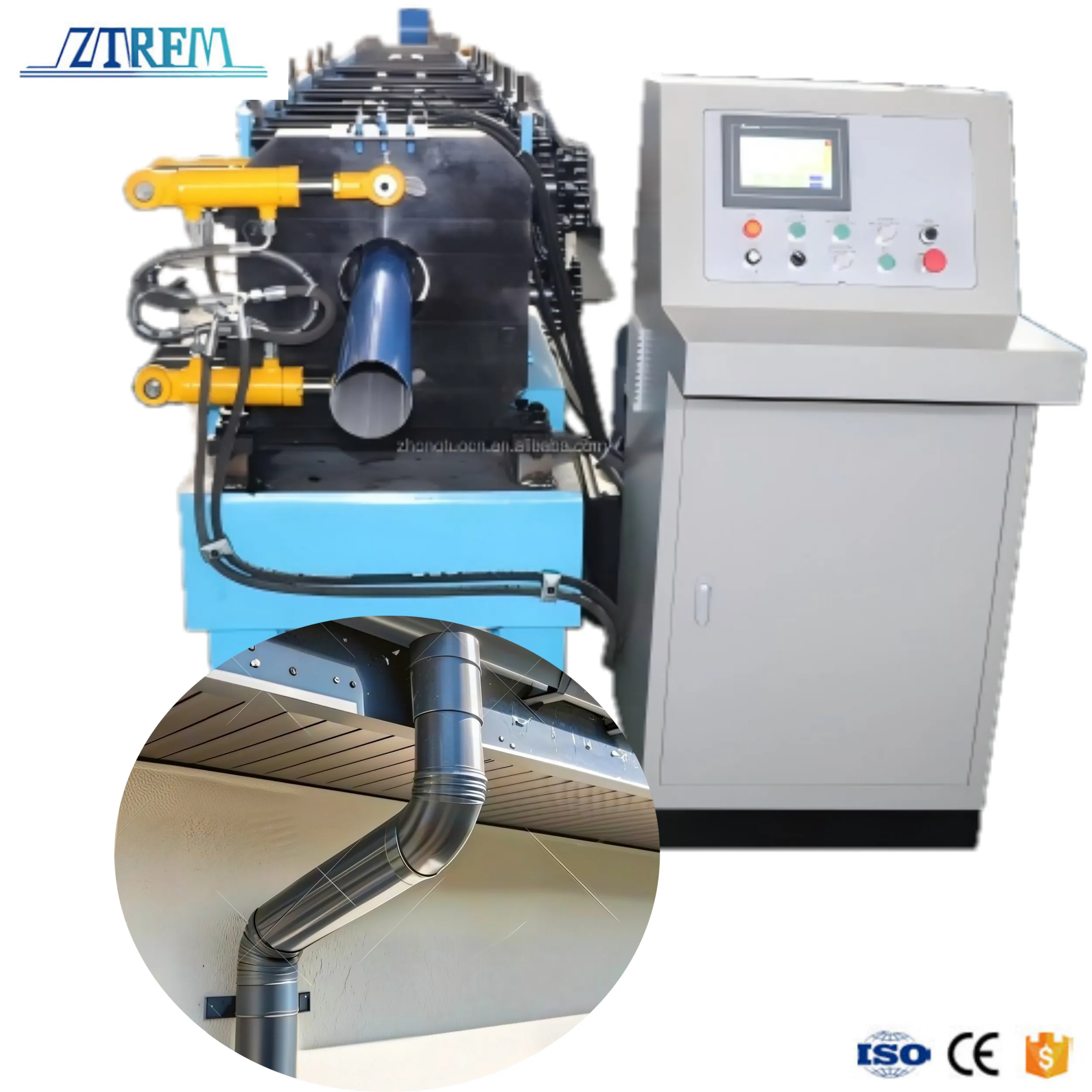 ZTRFM Round Rain Pipe Machine Downspout Pipe Machine Rain Water Pipe Making Machine