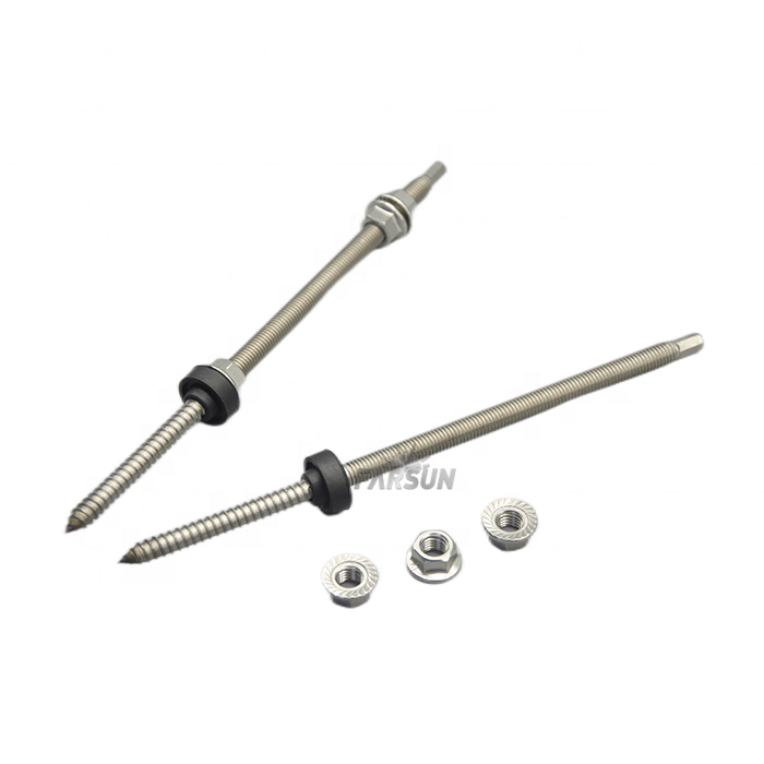 FarSun Double Threaded Bolt Hanger Roofing Bolt Roof Mounting Fastener