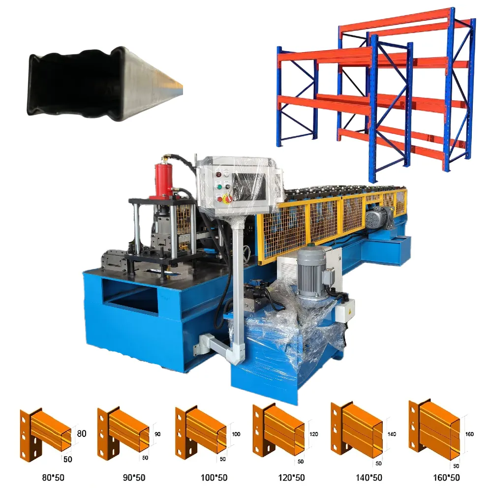 2.0mm 80-160mm Automatic Box Beam Roll Former for Warehouse Pallet Racking System
