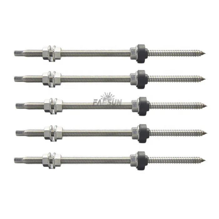 FarSun Solar Panel Tin Roof M10 Hanger Bolt M10X300mm Roof Mounting+0-45°+SUS304/SUS410