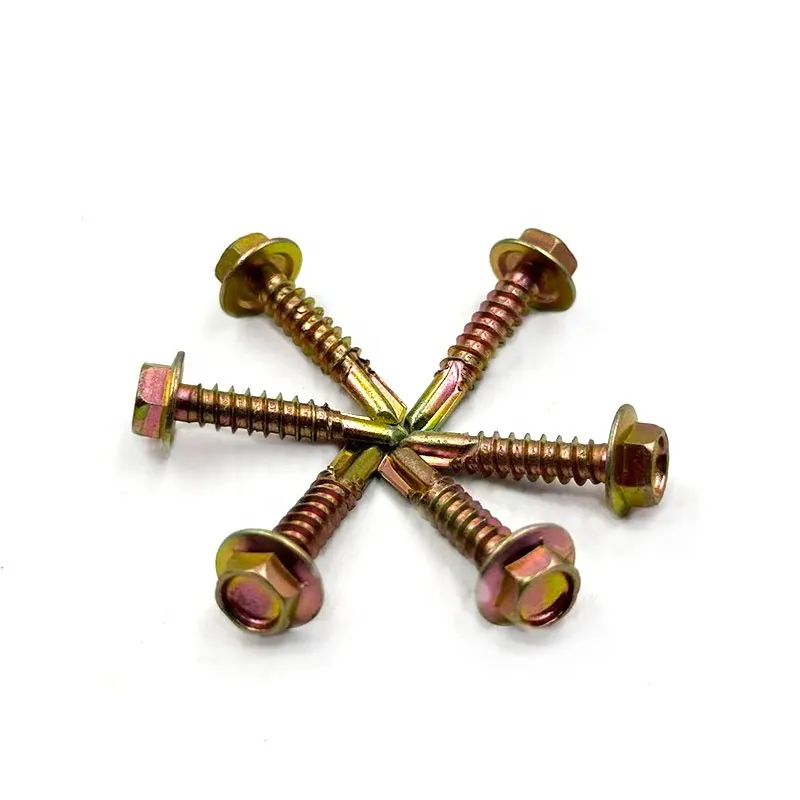 Factory Price and High Quality Yellow Zinc Plated C1022A Hex Head Self Drilling Screws for Roofing Hex Head Self Drilling Screws+25mm