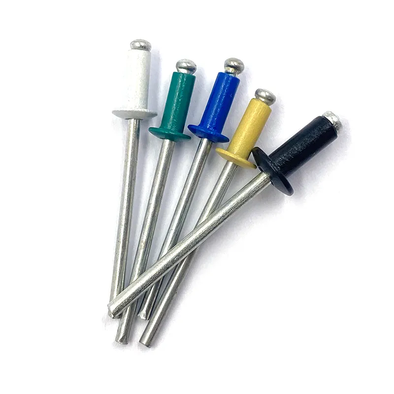White Coated Blind Rivet, Customizable Color, Direct Sales from China Factory 4mm+Round Head Solid Rivets+12mm