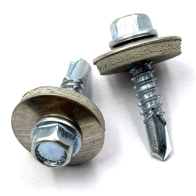 Bi-metal Hex Head Screws Hexagon Flange Drill Bimetal Screw with EPDM Washer UAE Market Bimetal hex washer head self drilling screw+90 mm+M3.5